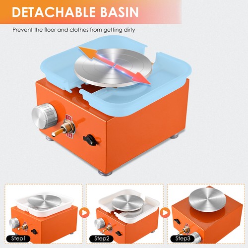 Mini Pottery Wheel Machine 6.5cm 10cm Double Turntables Forming Machine Set - Picture 2 of 13