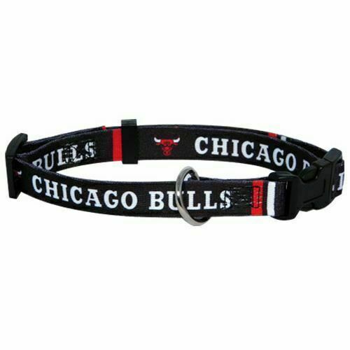 NEUF ! COLLIER EN NYLON RÉGLABLE CHICAGO BULLS PET DOG SOUS LICENCE TAILLE AU CHOIX - Photo 1 sur 1