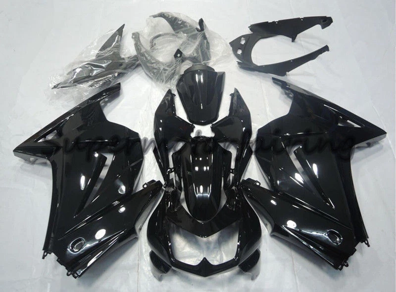 Kit de carenado para Kawasaki Ninja 250R 2008-2012 09 carrocería de inyección negro brillante Foto 2 de 4