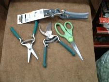 NEW FISKAR GRASS SHEARS & SCISSORS PLUS 3 USED TOOLS LOPPER, SHEARS, & PRUNER