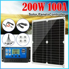 200 Watts Solar Panel Kit 12V 100A Battery Charger with Controller Caravan Boat