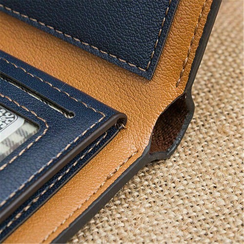 Para hombre hombre S10 Cuero Billetera Bolsillos Identificación Portatarjetas de Crédito Bolso Plegable - Imagen 4 de 8