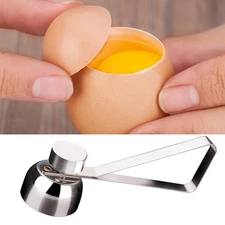Shell Egg Knocker Cutter Egg Topper Opener Cracker Tool Silver Stainless Steel