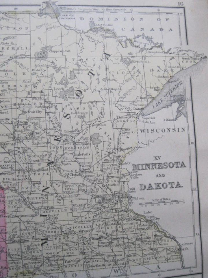 1887 Original Mitchell Maps: Minnesota  & Dakota TY -Sesseton Indian Res. & Neb. — 第 4/4 张图片