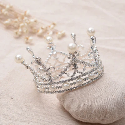 Wedding Tiara Bridal Kids Crown Pearls Crystal Rhinestone Pageant Party Headband