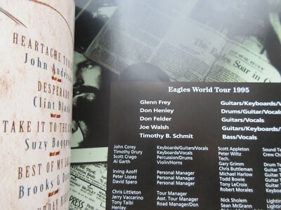 Eagles 1995 World Tour Book w Japanese YOKOHAMA Ticket Don Henley