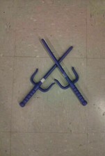 Blue Plastic Sai Pair Weapon Martial Arts Training Karate Ninja Turtles Raphael