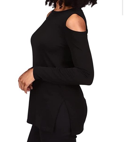 Michael Michael Kors Cold-Shoulder Top, Black. Size Small, $68 - Picture 2 of 7