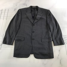 Vintage Hickey Freeman Sport Coat Mens 42 Purple Grey Tweed Wool Three Buttons