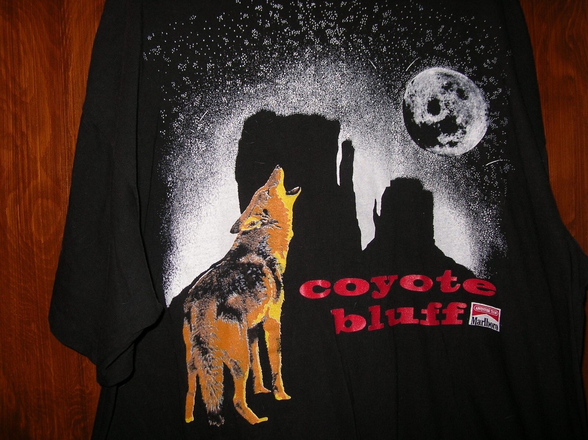 90's VINTAGE Marlboro Tシャツ coyote マルボロ VINTAGE MARLBORO T SHIRT ONE SIZE COYOTE BLUFF USED 100% COTTON K