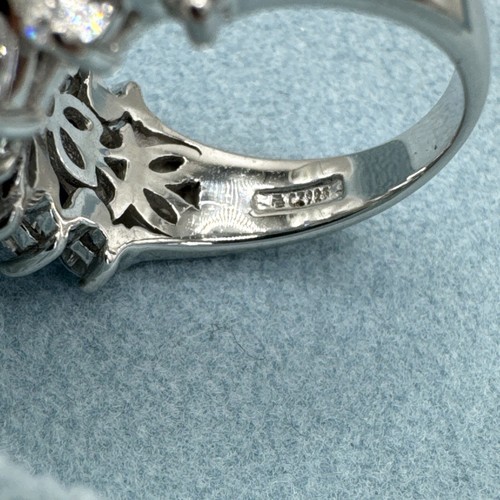 Epiphany Diamonique Silver 925 CZ BLue Stone Size 6.5 Platinum Clad Domed - Picture 5 of 12