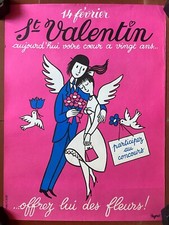SAINT-VALENTIN Blumen schenken RAYMOND PEYNET 30x40cm 60er