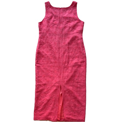 Jessica Howard Long Linen Salmon Embroidered Dress 16 Empire Waist Prairie Farm - Picture 3 of 10