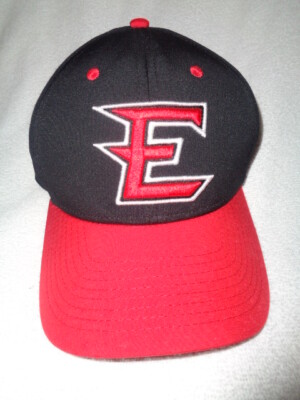 Hat Black Red Letter E logo Dome Headwear fitted baseball cap XXIX A-flex S/M