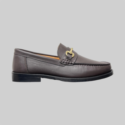Herren Halbschuhe Klemme Horsebit Leder Maulbeerkopf Lederboden Made in Italy