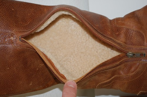 UGG Hartley 3339 Wedge Tall Leather Boots Zip Size 9 Chestnut EUR 40 UK 7.5 - Picture 12 of 15