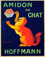POSTER HOFFMANN AMIDON AU CHAT PLAYFUL CAT CAPPIELLO VINTAGE REPRO FREE S/H