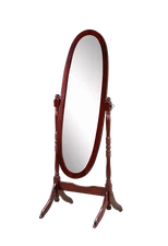 Traditional Style Wood Floor Cheval Mirror Cherry/White/Oak Finish