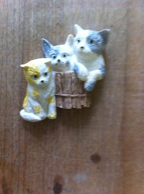 Three Kittens around a Bucket Refrigerator Magnet