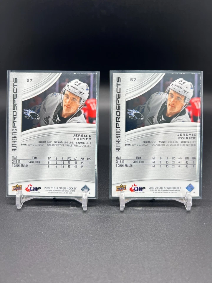 2019-20 SP Game Used CHL Orange #57 Jeremie Poirier /199 & /53* - Image 2 of 2