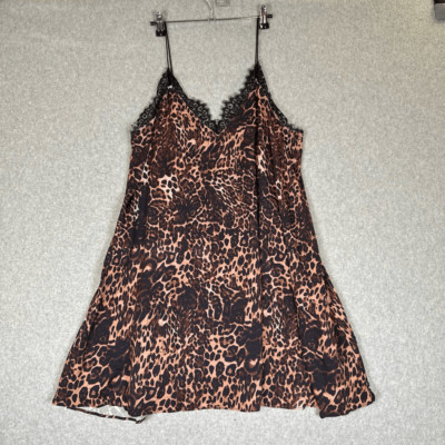 One Teaspoon Big Cat Delirious Slip Dress Sz XS leopard brown black NWT