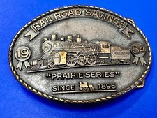 Railroad Savings and Loan Prairie Series 1984 3 Collector Series Belt Buckle