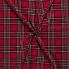 Scottish Tartan Check Fabric Material - RED