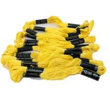 12 Skeins NEW Vintage American Thread Co STAR SIX STRAND 9 yd #1006 Yellow