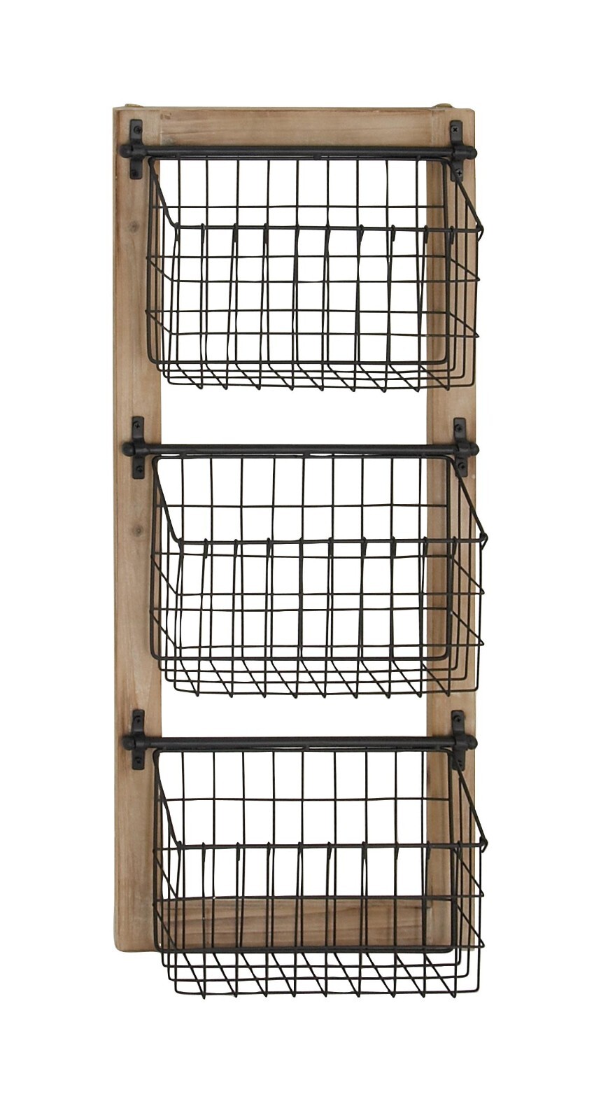 Farmhouse 3 Tier Hanging Metal Magazine Rack Holder Wall Mounted Organizer NEW