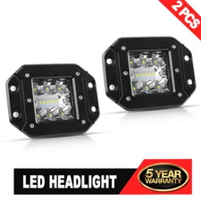 2X 4" Flush Mount LED Pods Flood Spot Work Light Fog Driving Offroad Backup SUV