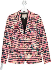 Banana Republic Pink Bella Floral Blazer Uk 8-10 Uk 8