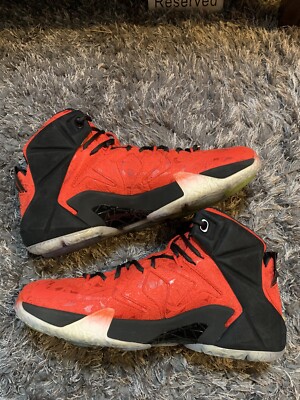 NIKE LEBRON XII EXT KINGS CLOAK RED PAISLEY 748861-600 Size 9 Mens