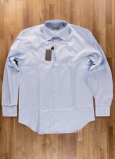 CANALI solid blue modern fit cotton dress shirt Size 40 / 15.75 / Medium NWT