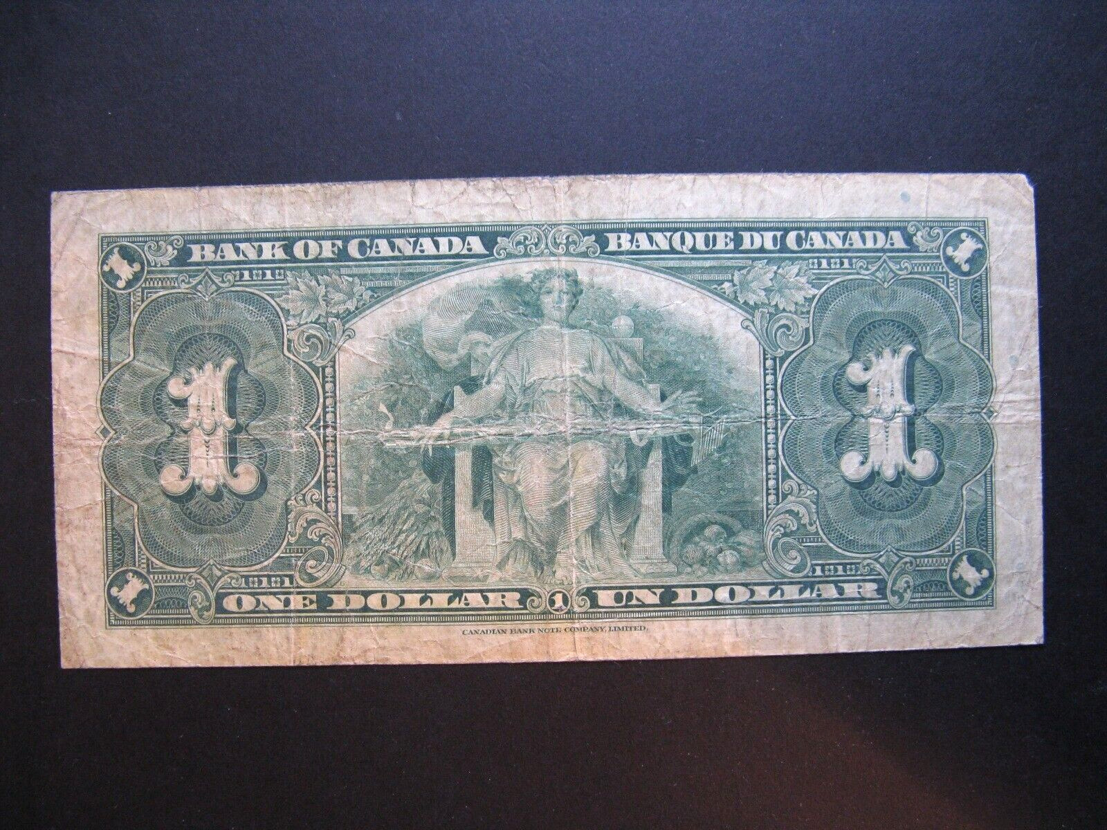 1937, $1 Dollar Bank of Canada, Osborne / Towers, CA Prefix
