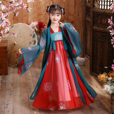 Kid Girl Traditional Hanfu Dress Tang Suit Fairy Dance Wear Ancient Stage Dance
