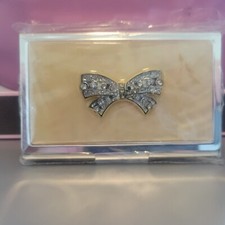 Colibri THINGS REMEBERED BOW Business card, credit , Case PEARL MIRROR FINISH