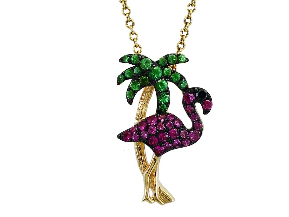 Rose gold flamingo sale necklace