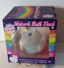 Color Changing Unicorn Duck Bath Toy Fantasy Mood Lighting Bathroom Rubber Ducky