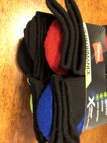 Hanes Crew Socks 6 Pk Performance Boys X-Temp Wicking Breathable Cushion M 9-2.5 - Picture 5 of 6