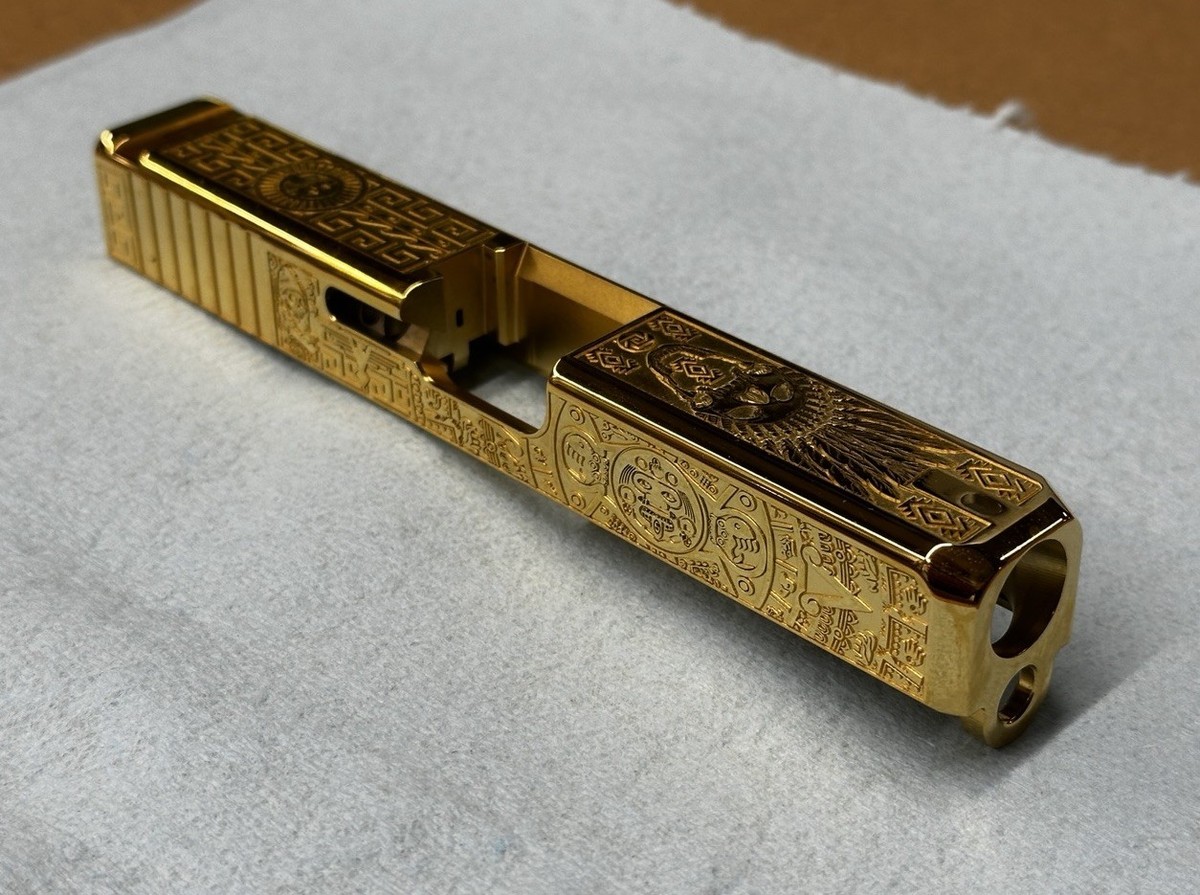 Glock 19 Slide Aztec Gold Plated Upper | eBay