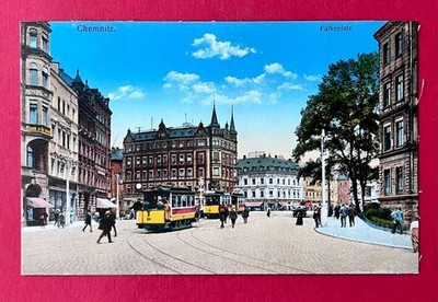AK CHEMNITZ um 1910 Falkeplatz mit Strassenbahn   ( 170747