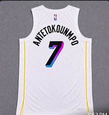 Nike Miami Heat Giannis Antetokounmpo 7 White NBA Basketball Jersey 48