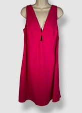 Adrianna By Adrianna Papell Women's Pink V-Neck Fit & Flare Dress Plus Size 14W