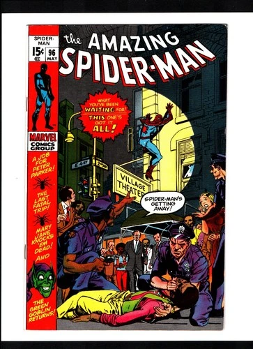 AMAZING SPIDER-MAN #96 (1971) NO COMICS CODE AUTH APPROVAL STORYLINE VF+/VFNM