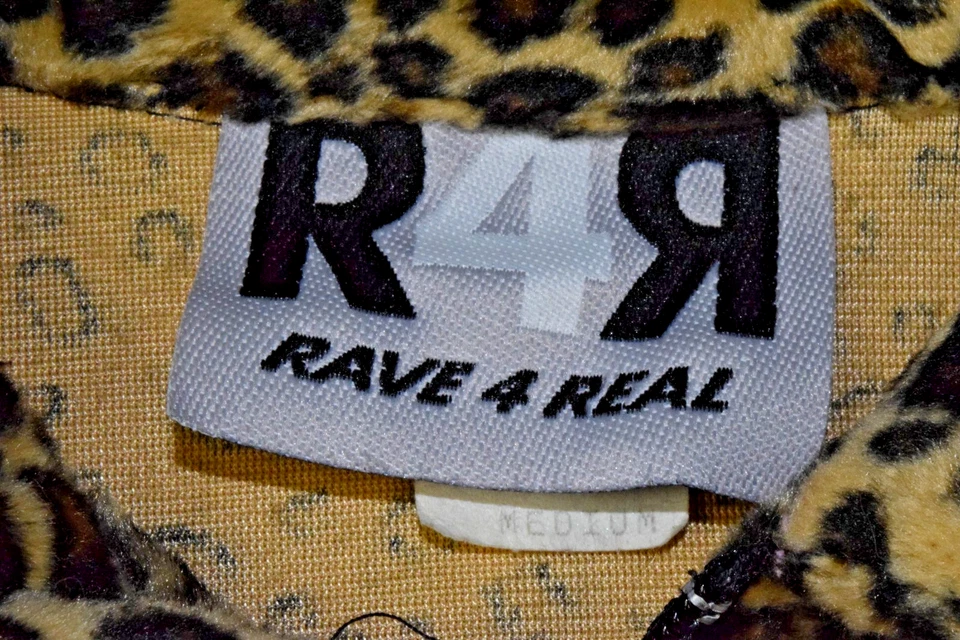 Chaqueta De Colección Rave 4 Talla Real S/M Años 80 Brillante Estampado Leopardo Cremallera Hecha en EE. UU. Foto 3 de 4
