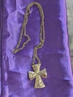 Vintage Sarah Coventry "Golden Splendor" Maltese Cross Necklace — photo 2