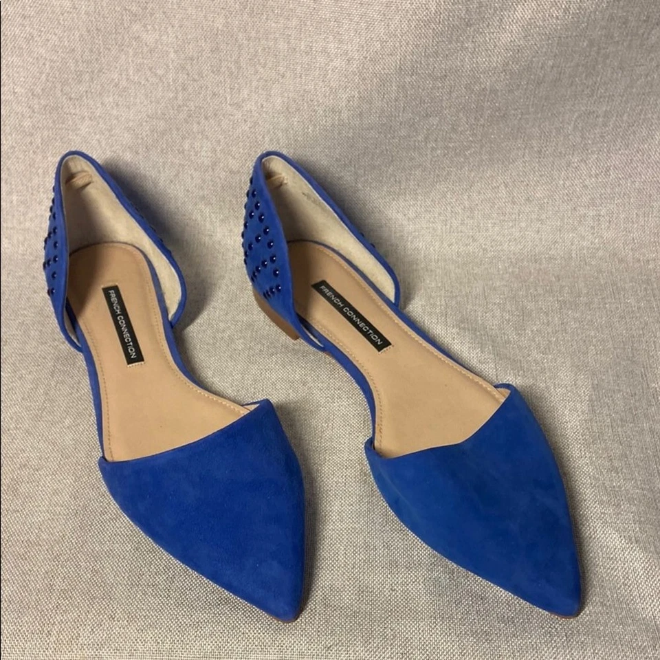 French Connection Azul Mujer Gamuza Br Pisos. Puntera puntiaguda talla 11. Nuevo. Foto 2 de 4