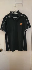 Golden State Warriors Polo Shirt Men L Black Cutter & Buck button neck