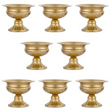 QUTUNI 8Pcs Gold Compote Vases Centerpieces, 4.7in Small Flower Vases MV1012A