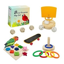 Bird Toys for Parakeets,5pcs Parrot Toys Set Include Basketball